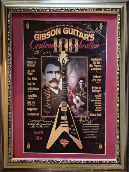 GIBSON GUITARS  CENTENNIAL CELEBRATION SIGNED POSTER