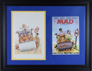 MAD MAGAZINE FLINTSTONES MOVIE COVER ART GERMAN ISSUE # 292 FRAMED